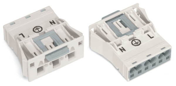 Connecteur encastrable mâle 3 pôles / blanc - Wago - 770733