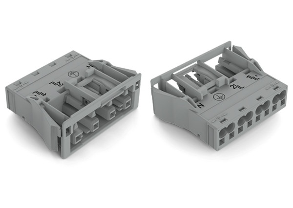 Connecteurs femelles encastrables gris