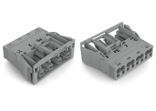 Connecteurs femelles encastrables gris