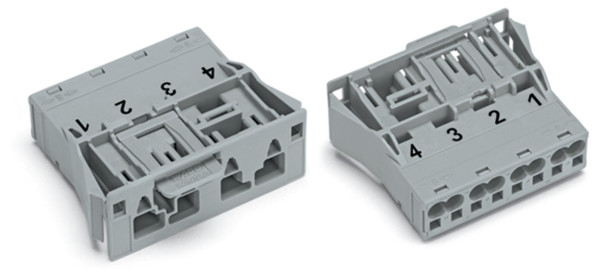 Connecteur encastrable mâle 4 pôles / gris - Wago - 770754