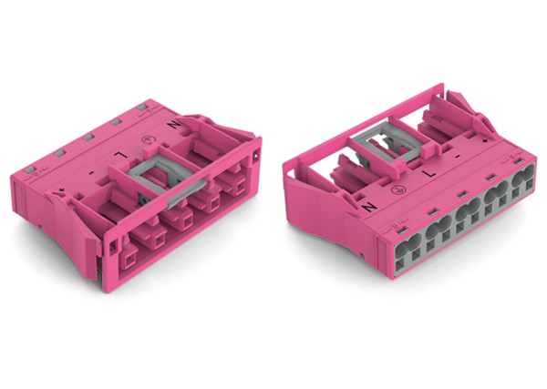 Connecteurs femelles encastrables rose