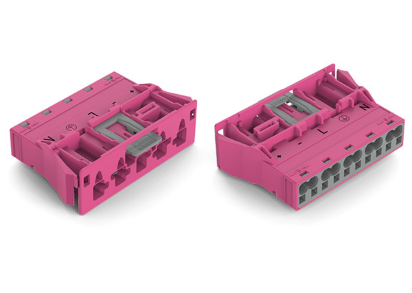 Connecteurs mâles encastrables rose