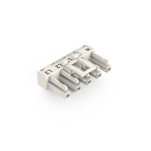 Connecteur femelle pour circuits imprimés coudé 5 pôles, blanc