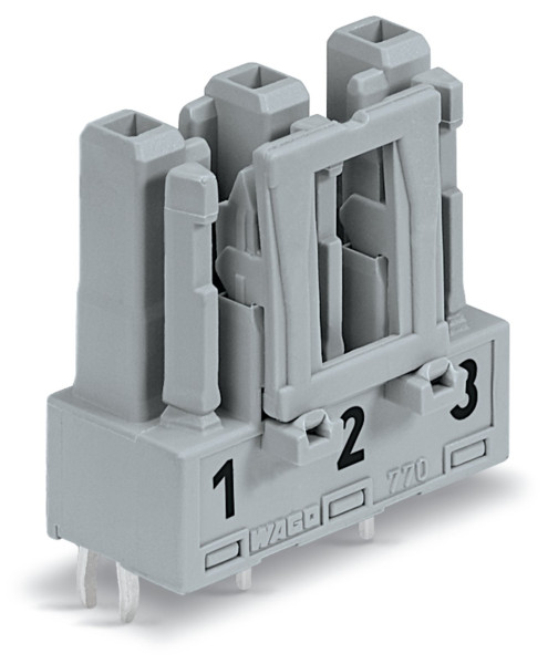 Connecteur femelle pour circuits imprimés droit 3 pôles, gris - Wago - 770843/062000