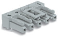 Connecteur femelle pour circuits imprimés coudé 5 pôles, gris