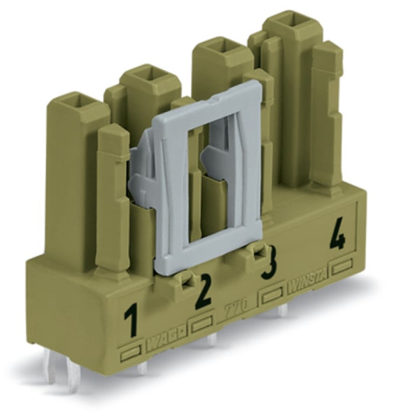 Connecteur femelle pour circuits imprimés droit 4 pôles, vert clair - Wago - 770864