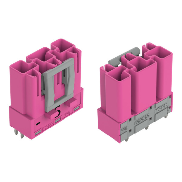 Connecteur pour circuits imprimés droit 3 pôles, rose