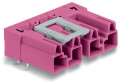 Connecteur pour circuits imprimés coudé 4 pôles, rose