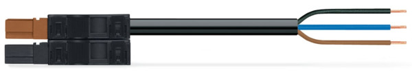 Câble de raccordement précâblé eca connecteur mâle/extrémité libre, noir/marron - Wago - 7715001/106000