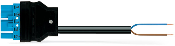 Câble de raccordement précâblé eca connecteur mâle/extrémité libre, bleu - Wago - 7715001/169000