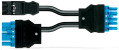 Cordon y précâblé cca 2 x connecteur mâle/connecteur femelle, noir/bleu - Wago - 7715001/223000