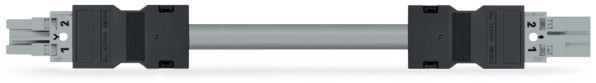 Cordon de raccordement précâblé b2ca connecteur femelle / connecteur mâle, gris