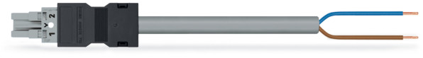 Câble de raccordement précâblé connecteur femelle/extrémité libre, gris