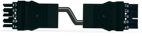 Cordon de raccordement précâblé eca connecteur femelle / connecteur mâle, noir - Wago - 7718995/008401