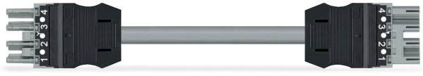 Cordon de raccordement précâblé b2ca connecteur femelle / connecteur mâle, gris