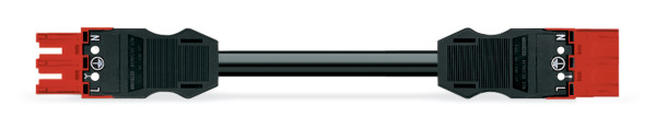 Cordon midi f/m 3g1.5mm/sh/1m/noir