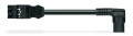Raccord cable male/coude/3 pol/noir