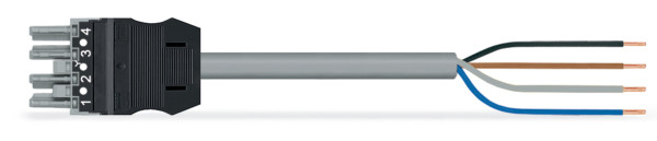 #câble de raccordement connecteur femelle ## extrémité non r 4 pôles, gris#