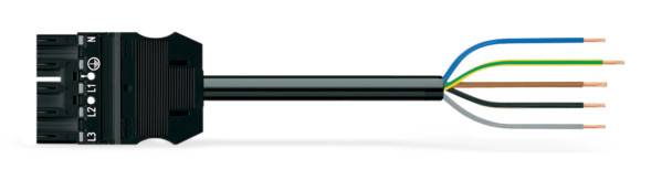 Cordon midi m/- 5g2,5 pvc 6m noir
