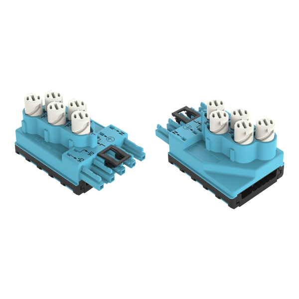 Dérivateur 5 pôles pour câble plat / bleu - Wago - 772272