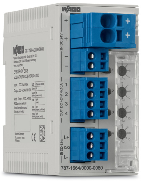 Disjoncteur électronique 24 v dc - 4 canaux 1…10 a (io-link)