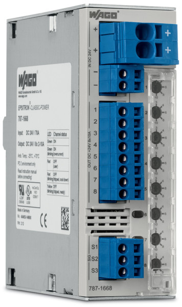 Disjoncteur électronique 24 v dc -8 canaux 2...10 a (contact libre de potentiel)
