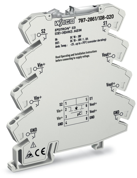 Disj. électronique monovoie 6mm règlable - 24 vdc 1 à 8 a