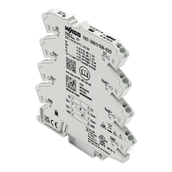 Disj. électronique monovoie 6mm règlable - 24 vdc - 1 à 8 a