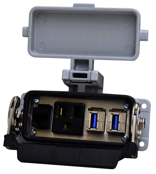Rj45, 2 usb with 2 10 cables, simpl 