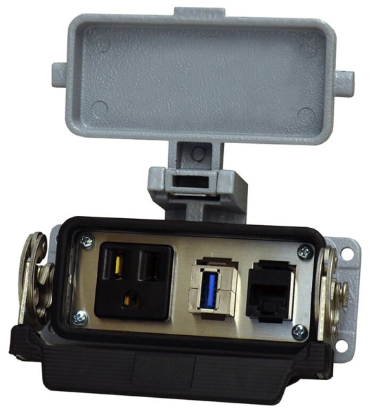 Rj45, usb with 120vac simplex 