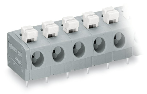Borne pour circuits imprimés bouton-poussoir 2,5mm² pas7.5mm 9 pôles, gris foncé