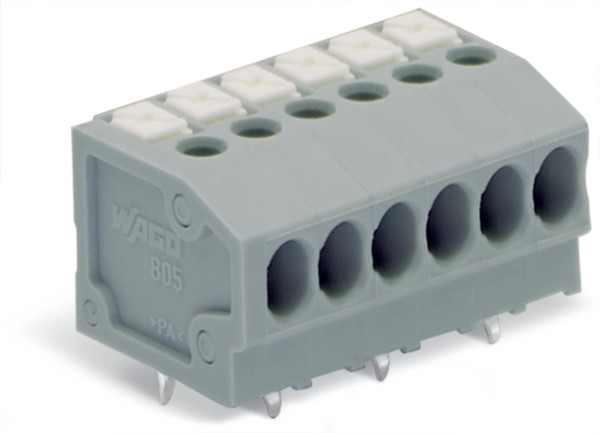 Borne pour ci bouton-poussoir 1,5mm² pas3.5mm 5 pôles, bleu