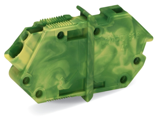 Borne d'extrémité traversante modulaire vert-jaune