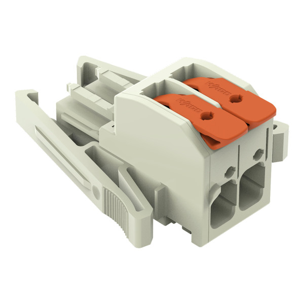 Connecteur femelle pour 1 conducteur 100% protégé contre l'inversion, gris clair