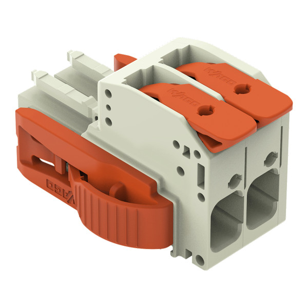 Connecteur femelle pour 1 conducteur levier push-in cage clamp', gris clair