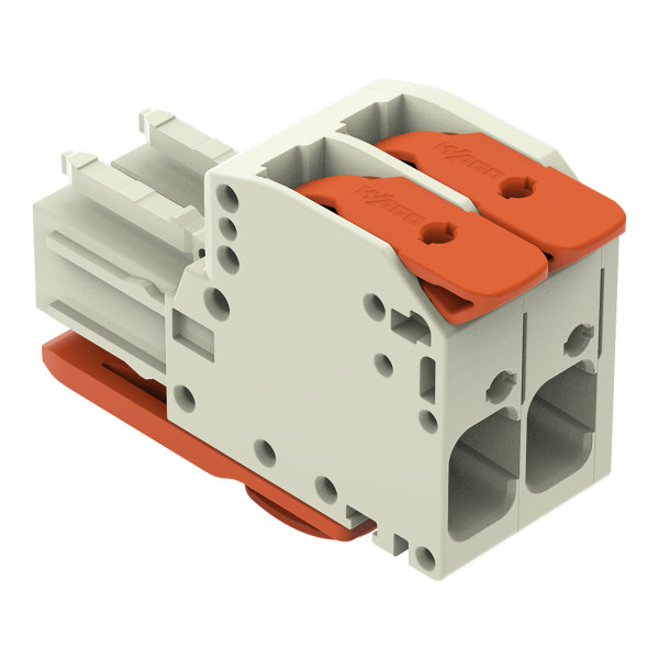 Connecteur femelle pour 1 conducteur levier push-in cage clamp', gris clair