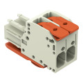 Connecteur femelle pour 1 conducteur levier push-in cage clamp', gris clair