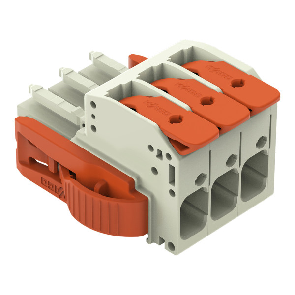 Connecteur femelle pour 1 conducteur levier push-in cage clamp', gris clair