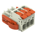 Connecteur femelle pour 1 conducteur levier push-in cage clamp', gris clair