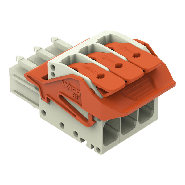 Connecteur femelle pour 1 conducteur levier push-in cage clamp', gris clair