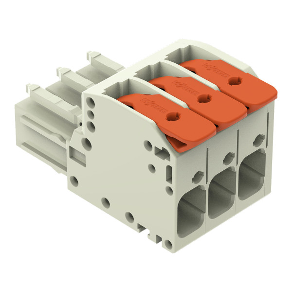 Connecteur femelle pour 1 conducteur levier push-in cage clamp', gris clair