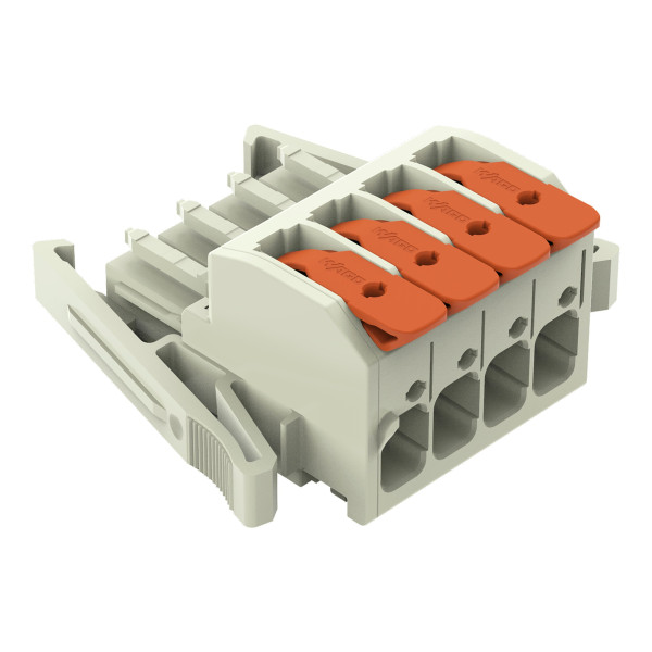 Connecteur femelle pour 1 conducteur 100% protégé contre l'inversion, gris clair
