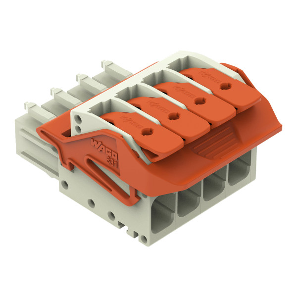 Connecteur femelle pour 1 conducteur levier push-in cage clamp', gris clair