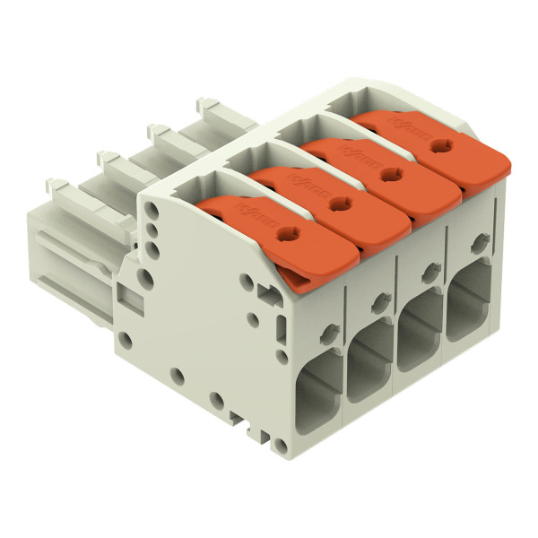 Connecteur femelle pour 1 conducteur levier push-in cage clamp', gris clair