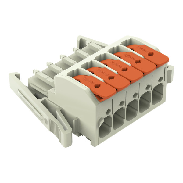 Connecteur femelle pour 1 conducteur 100% protégé contre l'inversion, gris clair