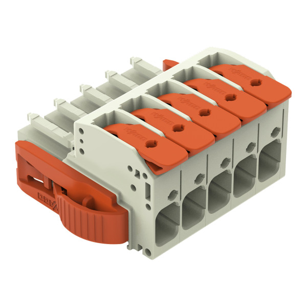 Connecteur femelle pour 1 conducteur levier push-in cage clamp', gris clair