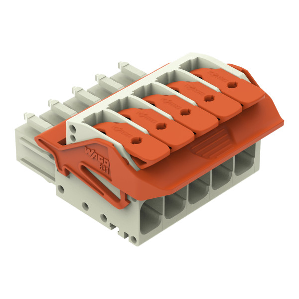 Connecteur femelle pour 1 conducteur levier push-in cage clamp', gris clair