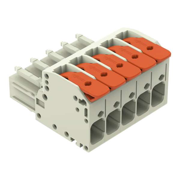 Connecteur femelle pour 1 conducteur levier push-in cage clamp', gris clair