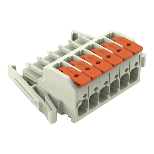 Connecteur femelle pour 1 conducteur 100% protégé contre l'inversion, gris clair