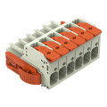 Connecteur femelle pour 1 conducteur levier push-in cage clamp', gris clair